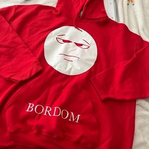 Red BORDOM hoodie! Men or Women